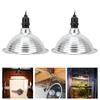 2 Pcs Reptile Lamp Shade Fixture Heat Bulb Clamp Light Shade with Detachable Aluminum Reflector