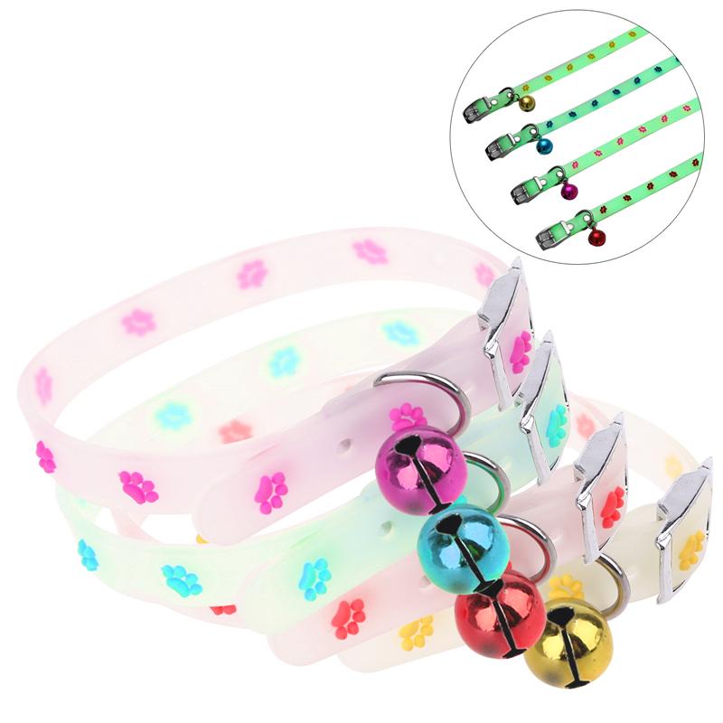 

1Pc Pet Glowing Collars with Bells Glow at Night Dogs Cats Collar Necklace Chain Light Luminous Neck Ring Pet Accessories