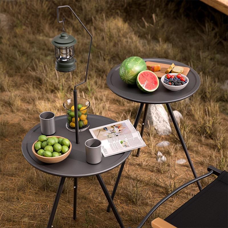 Outdoor Camping Table With/Without Lamp Stand Adjustable Telescopic Dining Table Abs + Steel Pipe For Camping Bbq Picnics