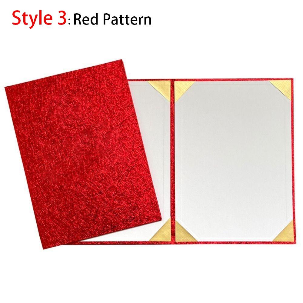 1Pcs Thicken A3 A4 Paper Hardcover Plush Surface File Page Folder  Signing Contract