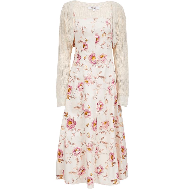 

ONLY 2025 Summer Knit Cardigan Floral Camisole Dress Set XL