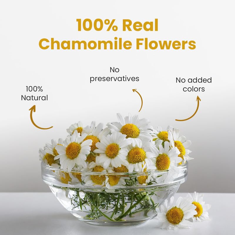 BLUE TEA - Chamomile Tea - 30 G - 30+ Cups | SLEEP & RELAXATION | Herbal Tea - Caffeine Free - Flower Based - Non-Bitter | Reusable Pet Jar