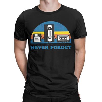 Never Forget Tshirts For Unisex Unisex Cassette Floppy Disc Vintage 100 Cotton Tee Shirt Crewneck T Shirt Graphic Tops