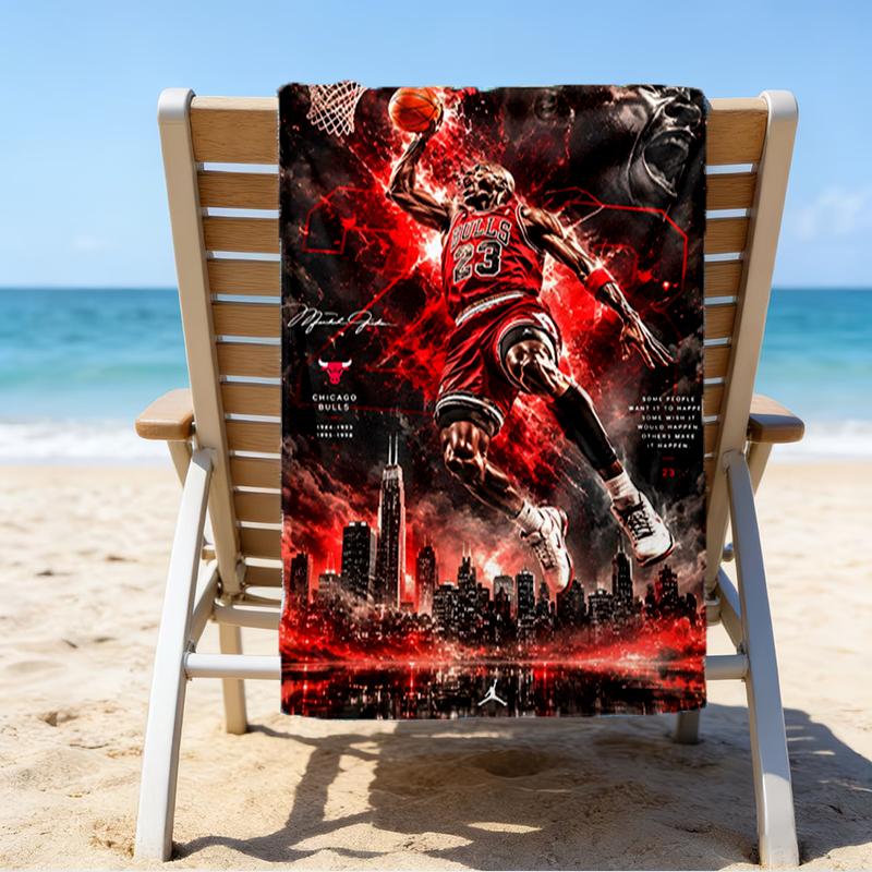 Asciugamano da Spiaggia Michael Basketball - Morbido, Assorbente in Microfibra, Leggero, Ideale per la Spiaggia, Feste, Viaggi, Campeggio regali per tifosi