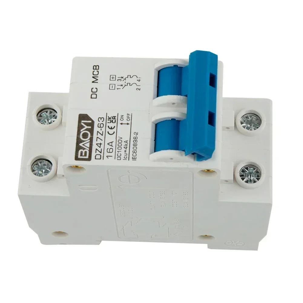 Powerful DC Miniature Circuit Breaker 2 Pole 1000V 32 Amp Isolator DC Disconnect Switch Solar Photovoltaic Systems