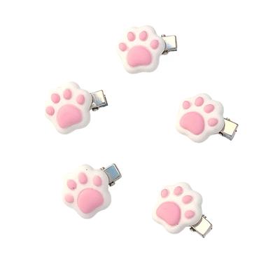 1 Pcs Red Pink Y2K Cartoon Cat Paw Hair Clip Headwear Travel Hairpins Headdress Hairclip
