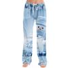Women's Christmas Print Casual Pants with No Pockets for Holiday Wear