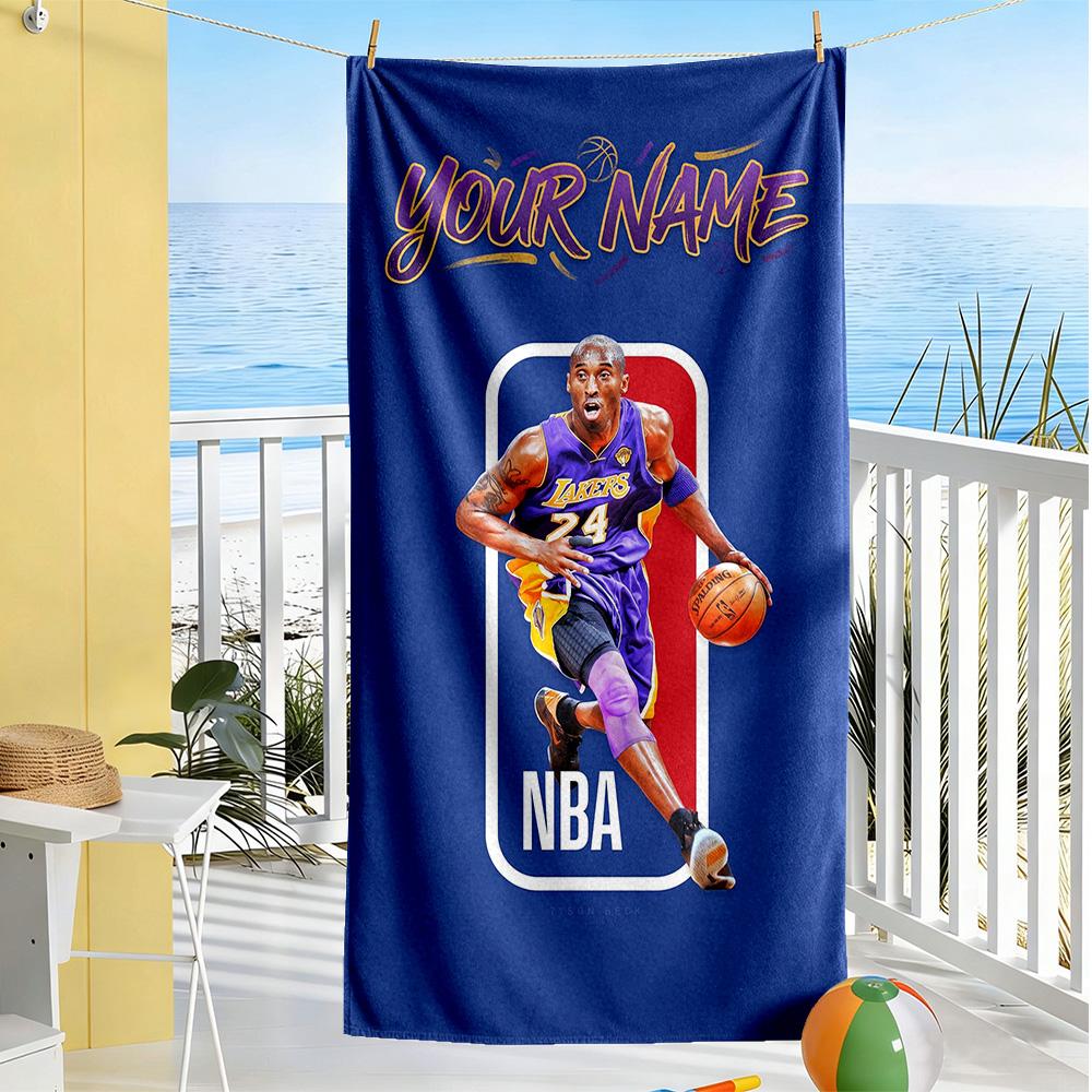 Kobe Customized Name Beach Towel High Absorbency Quickdry For Beach Bathroom Outdoor Swimming Pool Camping Picnic Yoga Diving Vacation Accessories