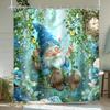 Funny Rubber Duck Shower Curtain Cute Yellow Pink Kids Animal in Bathtub Lovely Green Plants Botanical Brush for Teens Boys