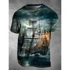 T-shirt da uomo a maniche corte con girocollo e stampa 3D, taglie forti, T-shirt casual estiva