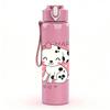 1PC Happy Dalmatian Dog Art 750ml Color Plastic Sports Water Bottle Leakproof Flip Straw Lid Suitable for Sports Office Home Use