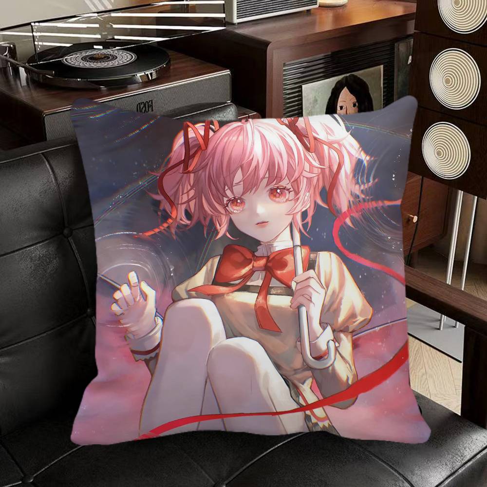 Kaname Madoka Mahou Shoujo Madoka Magica Anime Pillow Case Square Pillow Bedroom Sofa Leisure Comfort Cushion Home Decoration