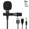 3.5mm Mini Portable Lavalier Microphone For PC Laptop Type C Lapel Clip-on Microphone For Smart Phone USB Professional Micro Mic