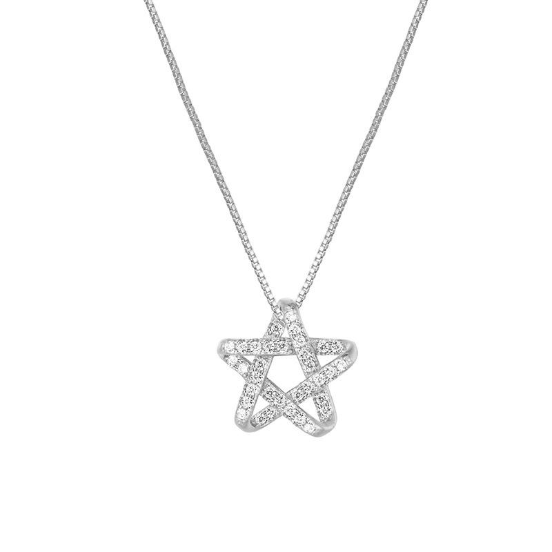 Singapore Five-pointed Star Necklace for Women Japanese and Korean Simple Students' Forest Pendant Collarbone Neck Chain
