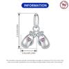 Original Copper Certified Pink Heart Pendant For Boxing Gloves Bead Fit Bracelet Making Diy Fine Gift Women Jewelry