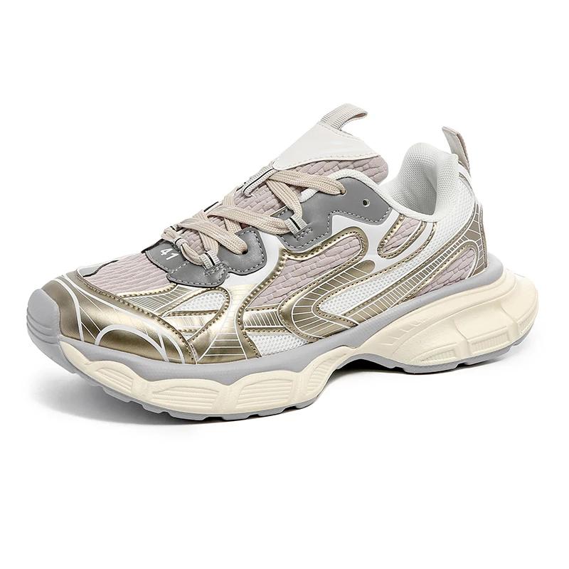 Sport Shoes for Men's Casual Thick Bottom Mesh Breathable High Quality Running Shoes Ultra Light Man Chunky Sneakers Zapatillas