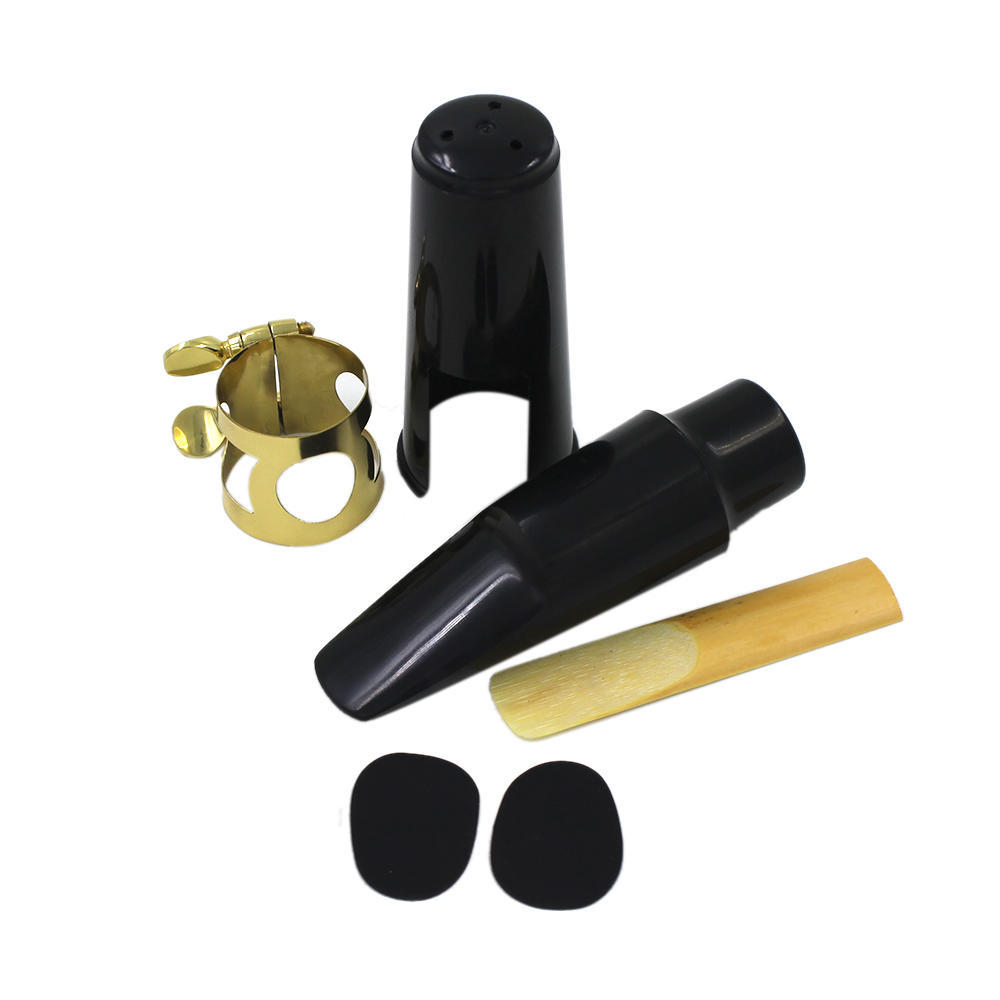 Alto Sax Saxophone Mouthpiece Plastic with Cap Metal Buckle Reed Mouthpiece Patches Pads Cushions