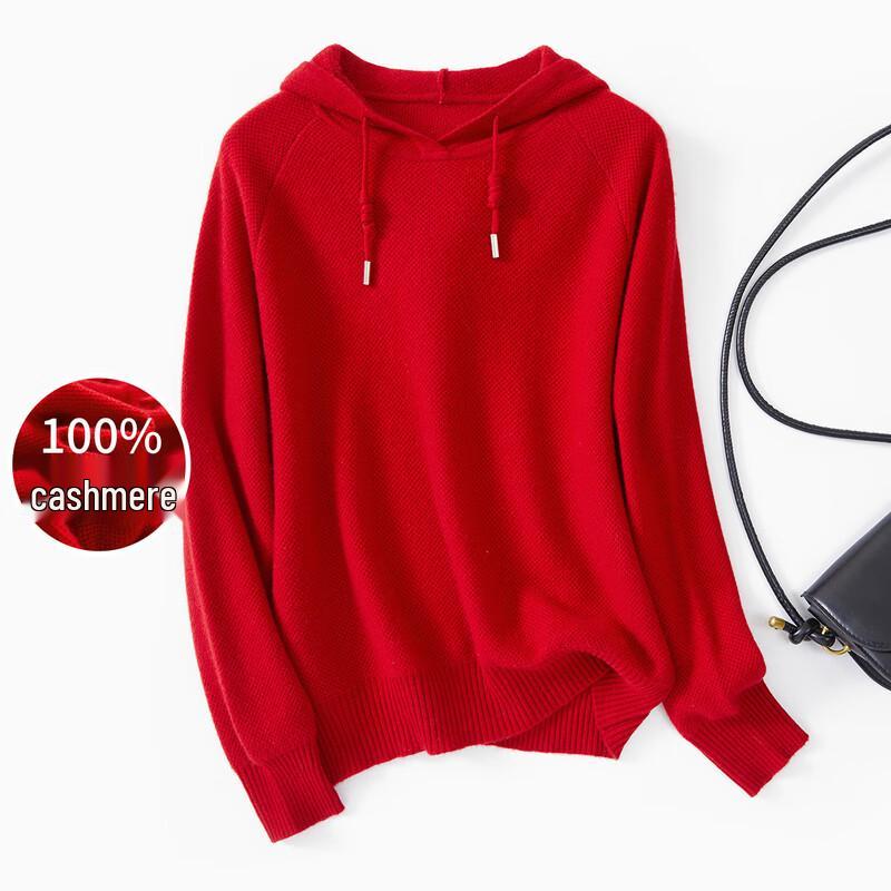 

Jinjuan Women s 100% Cashmere Hooded Sweater XL