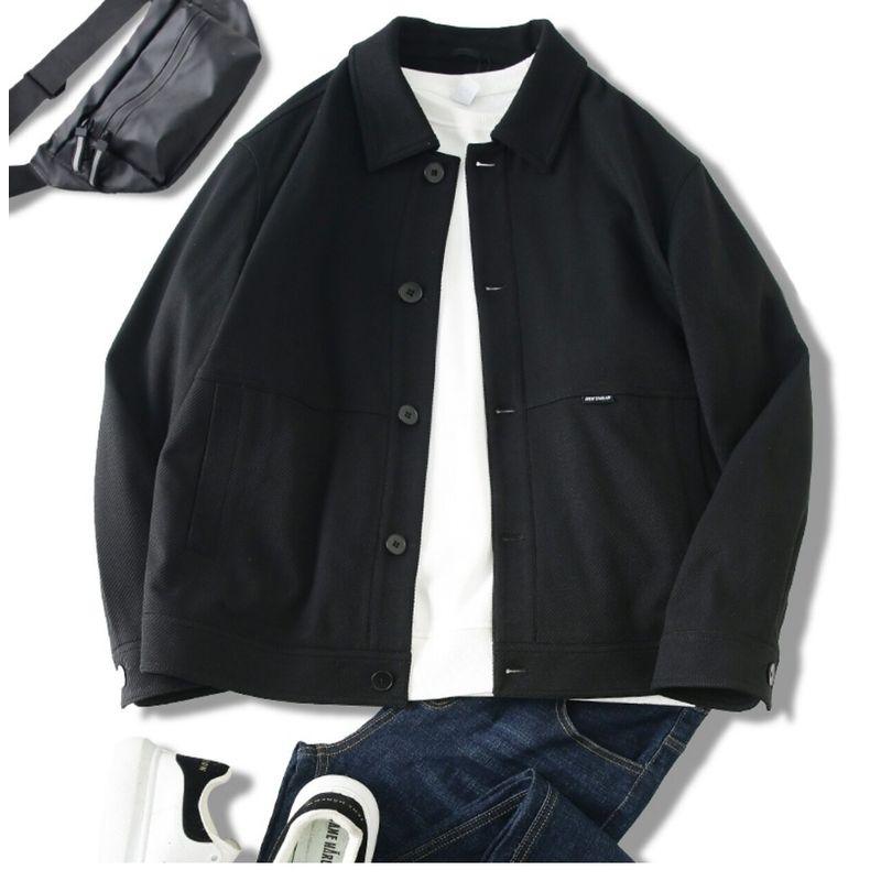Japanese Style Overalls Men's Windproof Polo Collar Jacket Spring and Autumn Retro Trendy American Casual