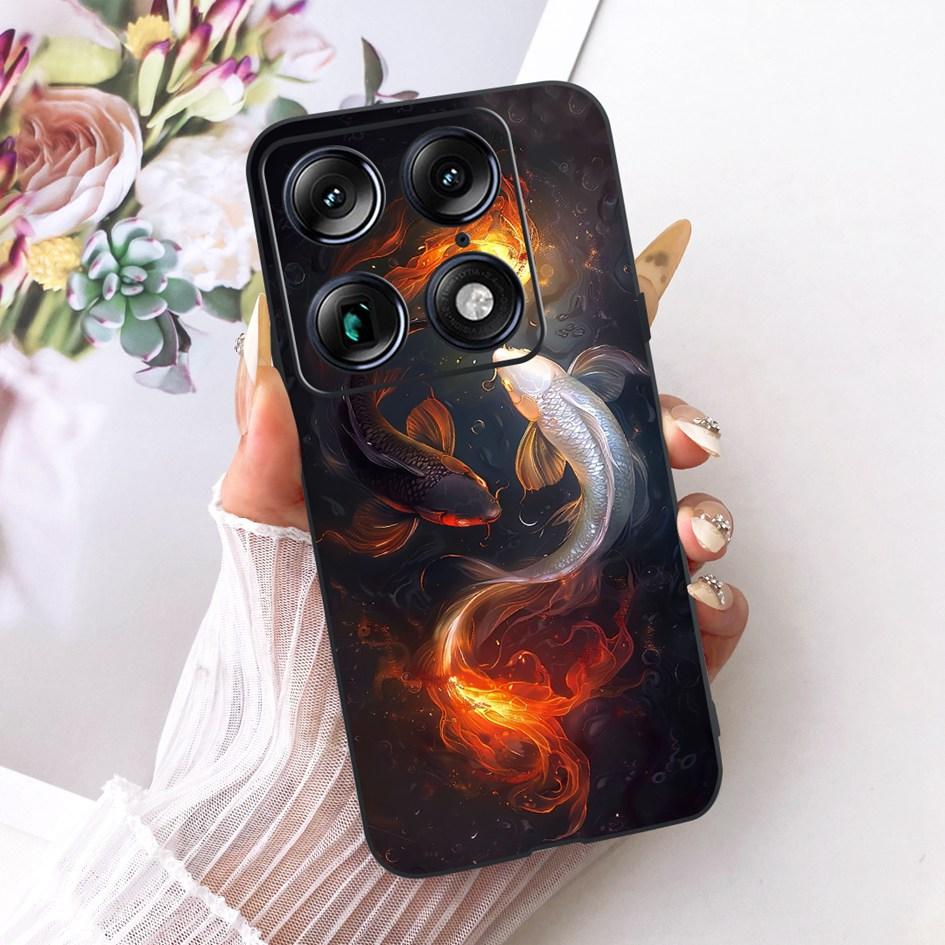 For Motorola Signature 2026 Case Popular Flower Marble Painted Cover Soft Silicone Black Phone Shell For Moto X70 Air Pro Fundas