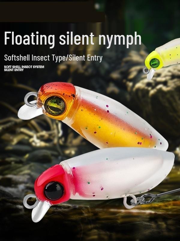2.3g Sessiz Yüzen Mikro Minnow Böcek Yemliği, Parlayan Nimf Olta Yemi