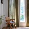 Tenda Plaid Vintage Americana con Nappe Semi Oscurante Cotone Lino Tasca per Asta Soggiorno Balcone Cucina Finestra a Golfo Protezione UV Arredamento Boho Rustico