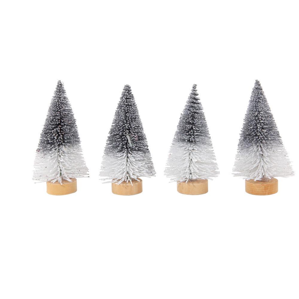 4pcs Plastic Mini Christmas Tree Gradient Artificial Xmas Pine Tree  Party Favors