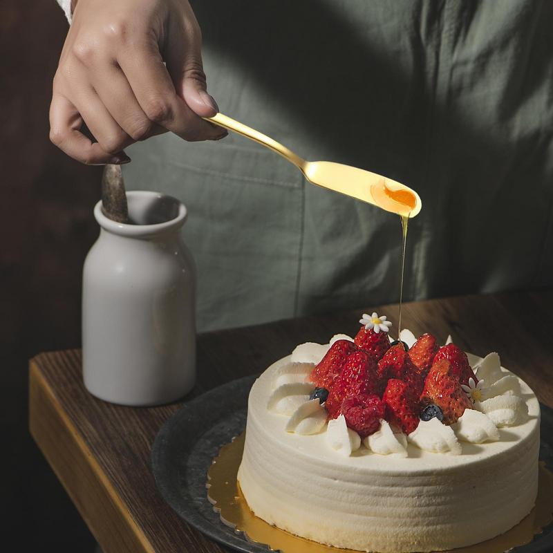 Jar Scraper Stainless Steel Butter Spatula Kitchen Tool Butter Scraper With Long Handle Cheese Curved Scraper Silverware For