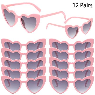 12/16 paar per set hartvormige zonnebrillen dames stijlvol vintage design decor zonnebrillen trendy mode schattige buitenshuis tinten