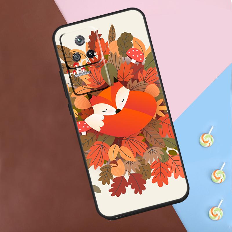 Autumn Leaves Fall Fox Case For Xiaomi POCO M6 Pro X3 X5 X6 Pro F3 F5 M5s Mi 14 Pro 13 13T 11T 12T 12 Lite Cover