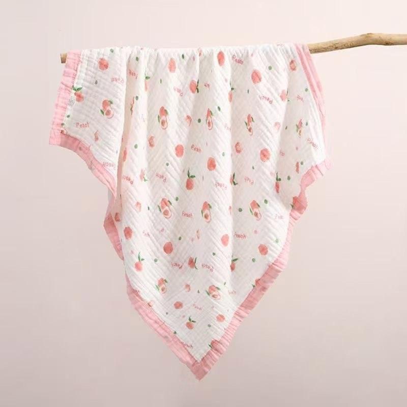Large Size Infant Bath Blanket High Density Gauze Bath Towel 6-layer for Delicate Skin Quick Drying and Breathable