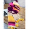 Only home, keep N strips for yourself! Real Rex Rabbit Hairball! Thick Hair Flu Pulled Tassel Striped Big Scarf Big