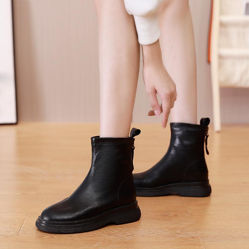 Thick-soled Martin boots women's 2025 new autumn thin inner height women's boots Internet celebrity brown fried street short boots