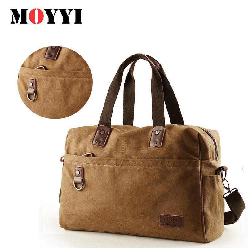 Men's Retro Canvas Shoulder Messenger Bag with Zipper