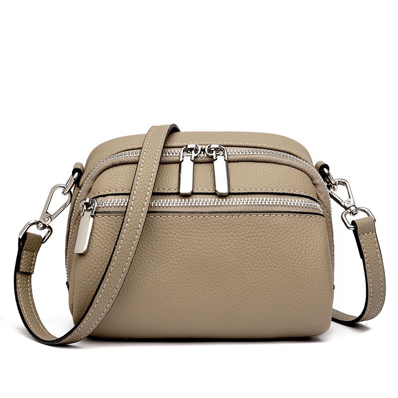 Leather women's bags, new trendy large-capacity shoulder messenger bags, first-layer cowhide casual bags