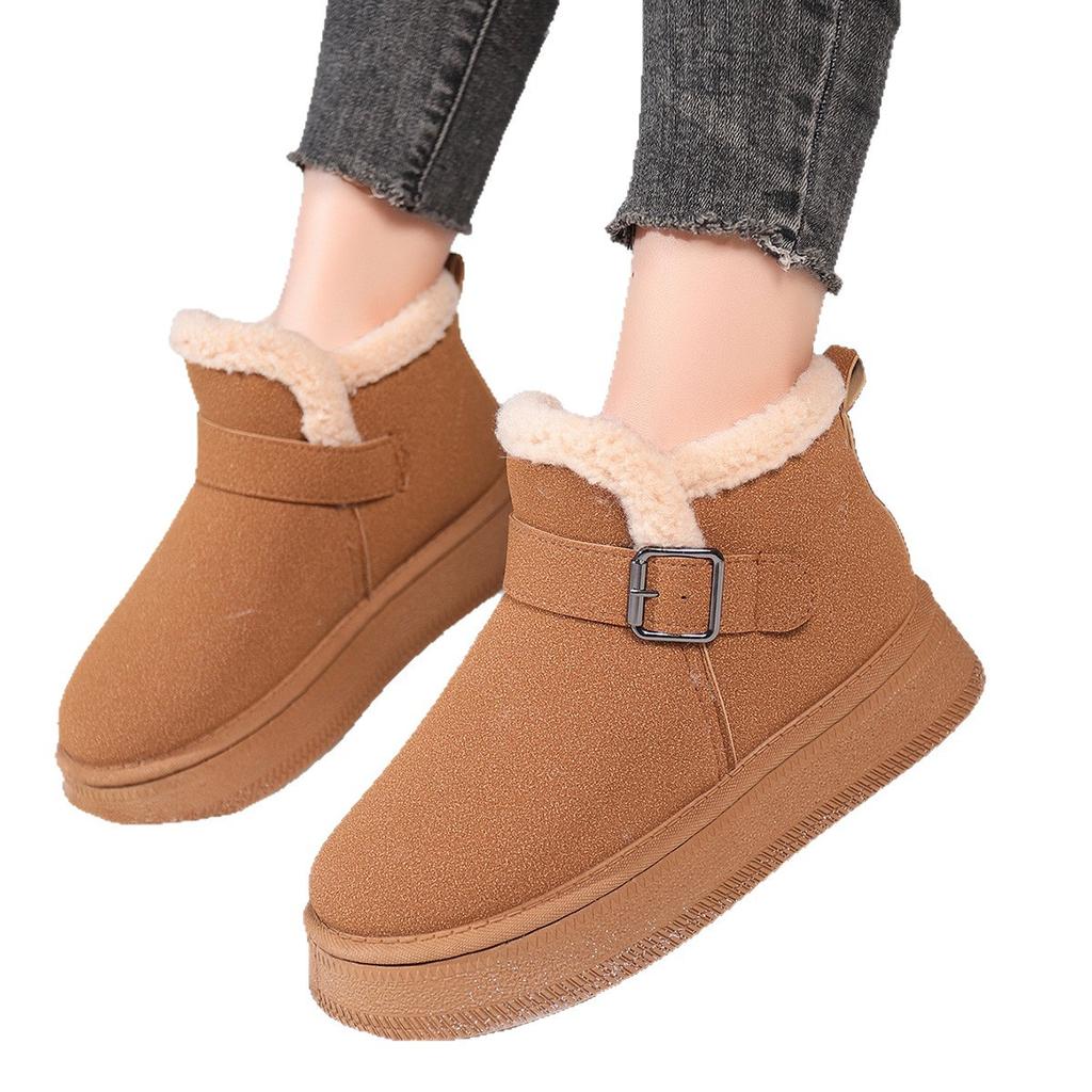 Thick-soled Snow Boots for Women In Winter 2025 Plus-size Plus-size Plush Wool Cotton Shoes for Women Are Versatile