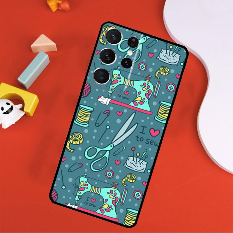 Sewing Machine Phone Case For Samsung Galaxy S25 Ultra S24 Ultra S9 S10 S20 S21 S22 S23 Plus S24 FE Cover