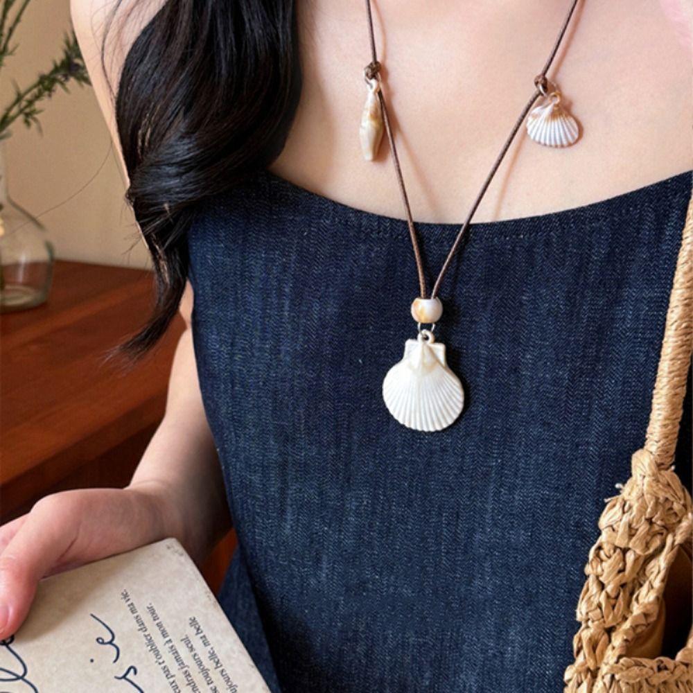 Bohemian Starfish Necklace Wax Rope Beach Vacation Jewelry Fashion Wax Rope Necklace Daily Wear