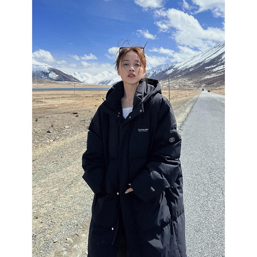 Women's Mid-Length Korean Style Thick Down Cotton Coat - Extra Thick, Loose, Over-the-Knee Design