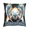 Megadeths Rock Band Square Pillow Case Home Decor Heavy Metal Band Cushions Throw Pillow For Living Room Double-Sided Printing