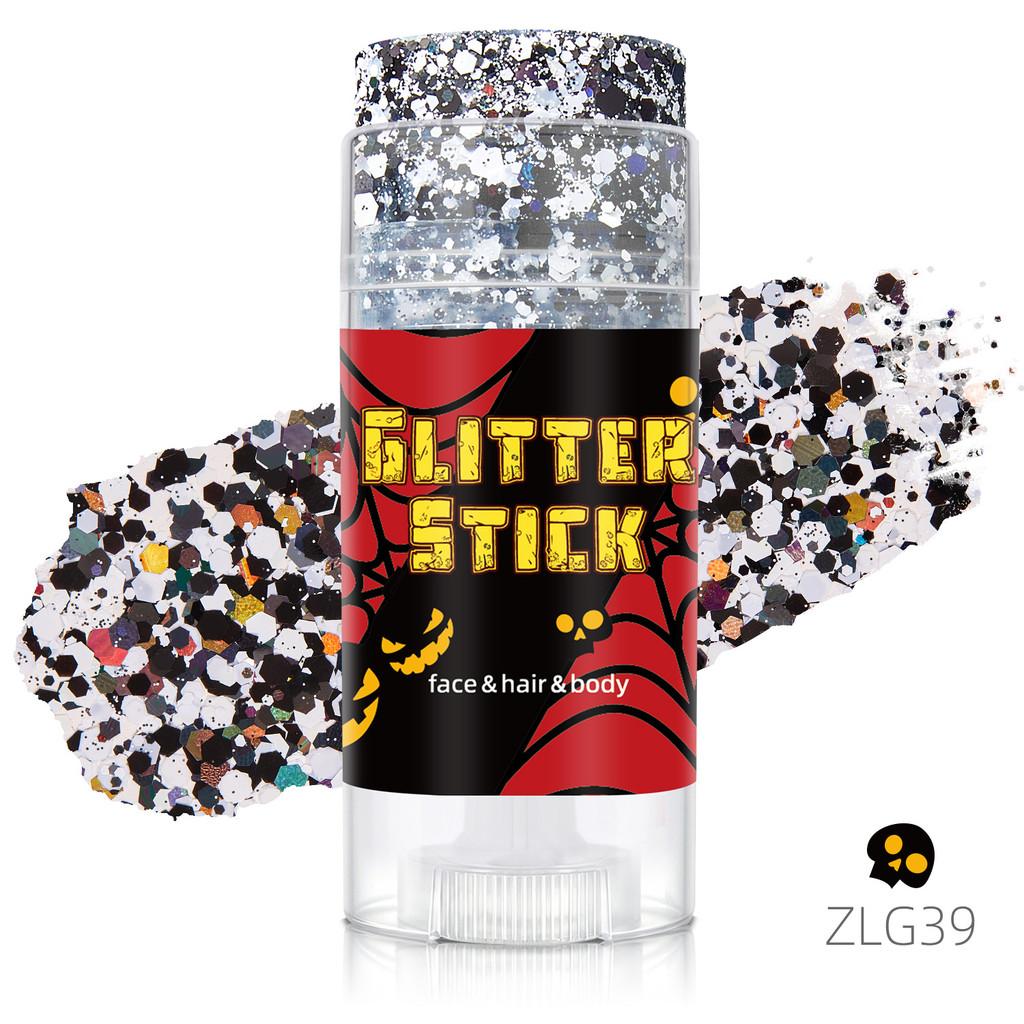 Halloween Body Glow Stick With Sparkling Sequins For Face Makeup And Costume Party