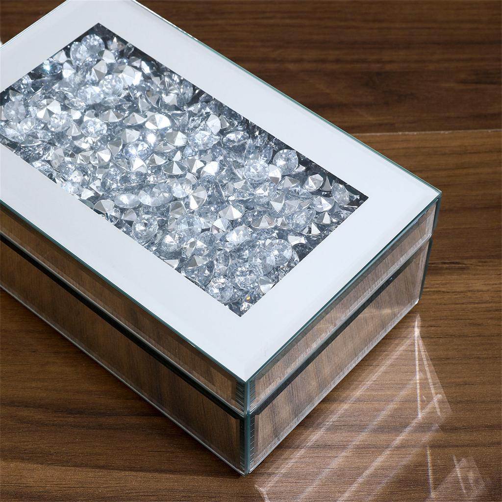 Boîte de rangement pour collier en verre Élégant étui à bijoux Organiseurs de colliers Texture de verre Convient pour collier Boucles d'oreilles Bijoux