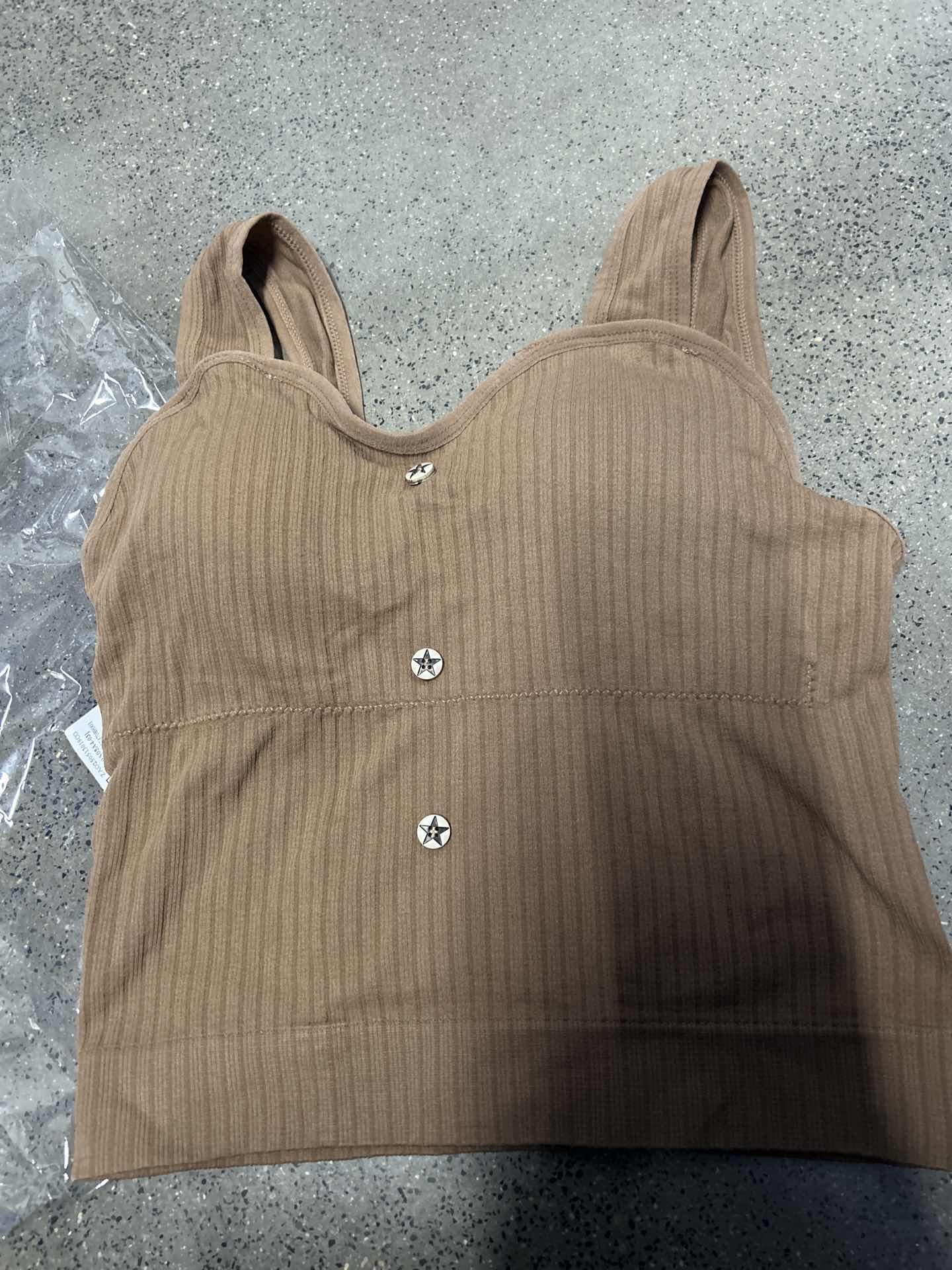 

Women s Sexy Vest Button Back Small Suspender Summer Thin Design With Chest Cushion Base One Size кавовий
