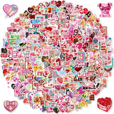 50-300 Valentinstags-Aufkleber DIY Valentinstagsgeschenk Grußkarten-Dekoration Wasserdichte Aufkleber