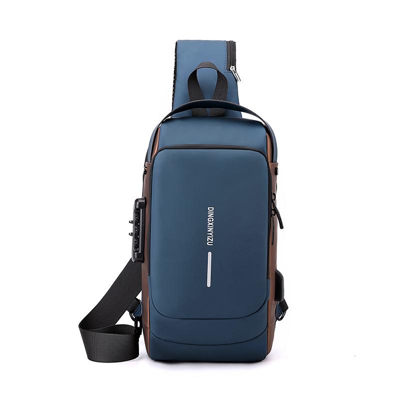 Men's Chest Bag Simple Trendy Multi-purpose Backpack Sports and Casual Lightweight Splash-proof Crossbody Bag