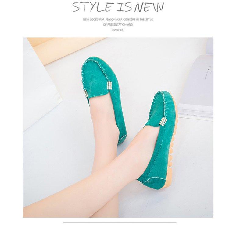 Женские плоские туфли-одинарки на четыре сезона большого размера туфли-бобы матовые дышащие с мелким плоским каблуком универсальные нескользящие трендовые женские туфли 40 зелёный 1640₽