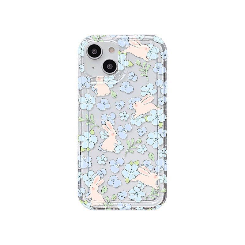 Broken flower rabbit for iPhone17promax mobile phone case Apple 14 fresh 12/13 new 16 airbag 15
