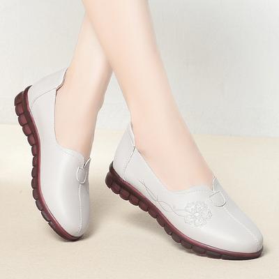 Fashion Spring Women Flats Wedges Soft Leather Shoes Causal Slip-on Loafer Comfortable Office Work Mother Soft Bottom  Loafers 2024