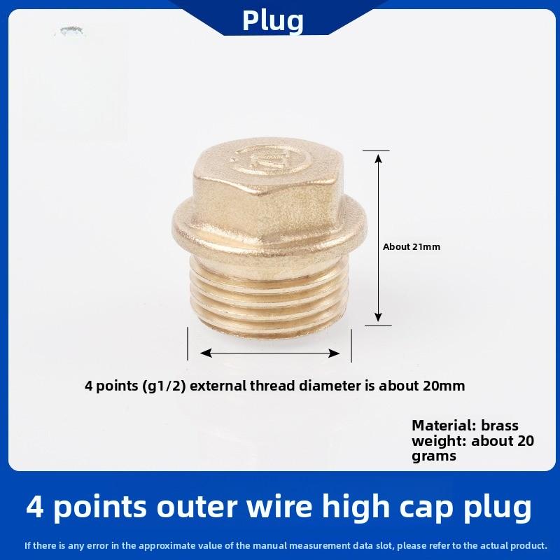 BSP 1/8"1/4"3/8"1/2"3/4'' Male&Female Threaded Brass Pipe Hex Head Brass Stopper End Cap Plug Plumbing Fitting Connector Adapter