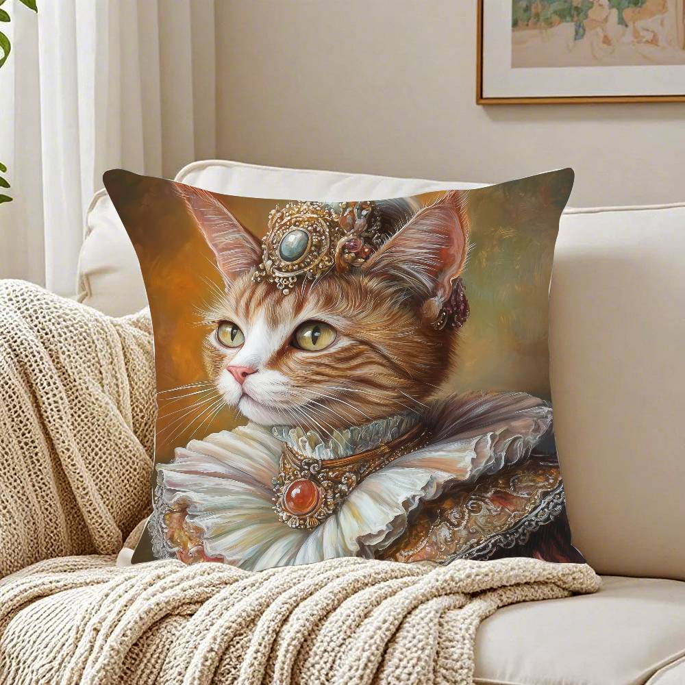 Cute Cat Printing Decorative Pillow Case Pattern Printed Pillowcase For Living Room Sofa Cushion Cover & Bedroom Decor